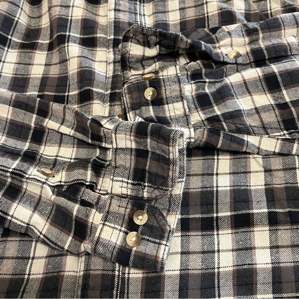 Men’s Woolrich Button Down Long Sleeve Plaid Shirt L Checkered Check Vintage - Picture 10 of 12